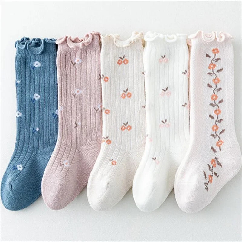 Lawadka Newborn Baby Girls Socks Spring Autumn Fashion Cotton Print Children's Socks for Girls Beauty Toddler Sock 12M 24M 3T 5T