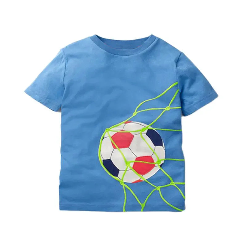 V-TREE Summer Baby Boys T Shirt Cartoon Car Print Cotton Tops Tees T Shirt For Boys Kids Children Outwear Clothes Tops 2-8 Year