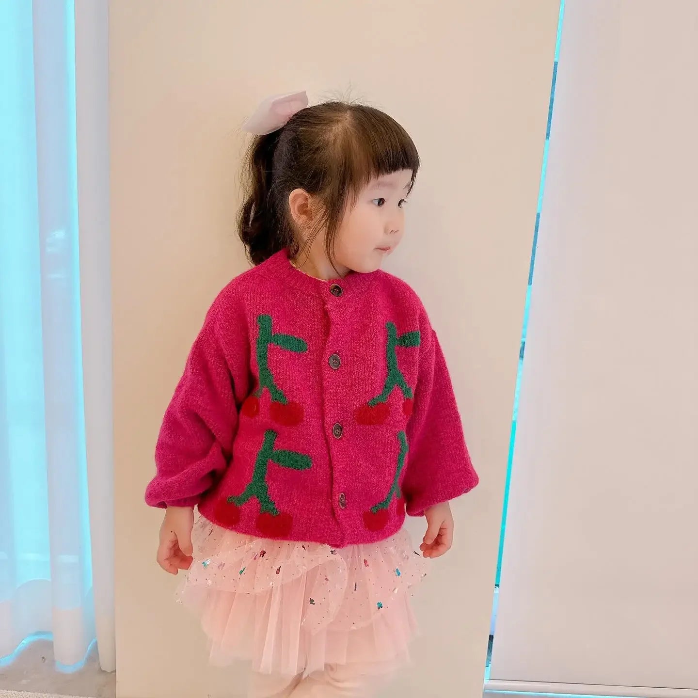2025 Children's Autumn/Winter INS Style Girls' Cartoon Color Blocked Pullover Vest Cardigan Boys' Single Breasted Knint Sweater