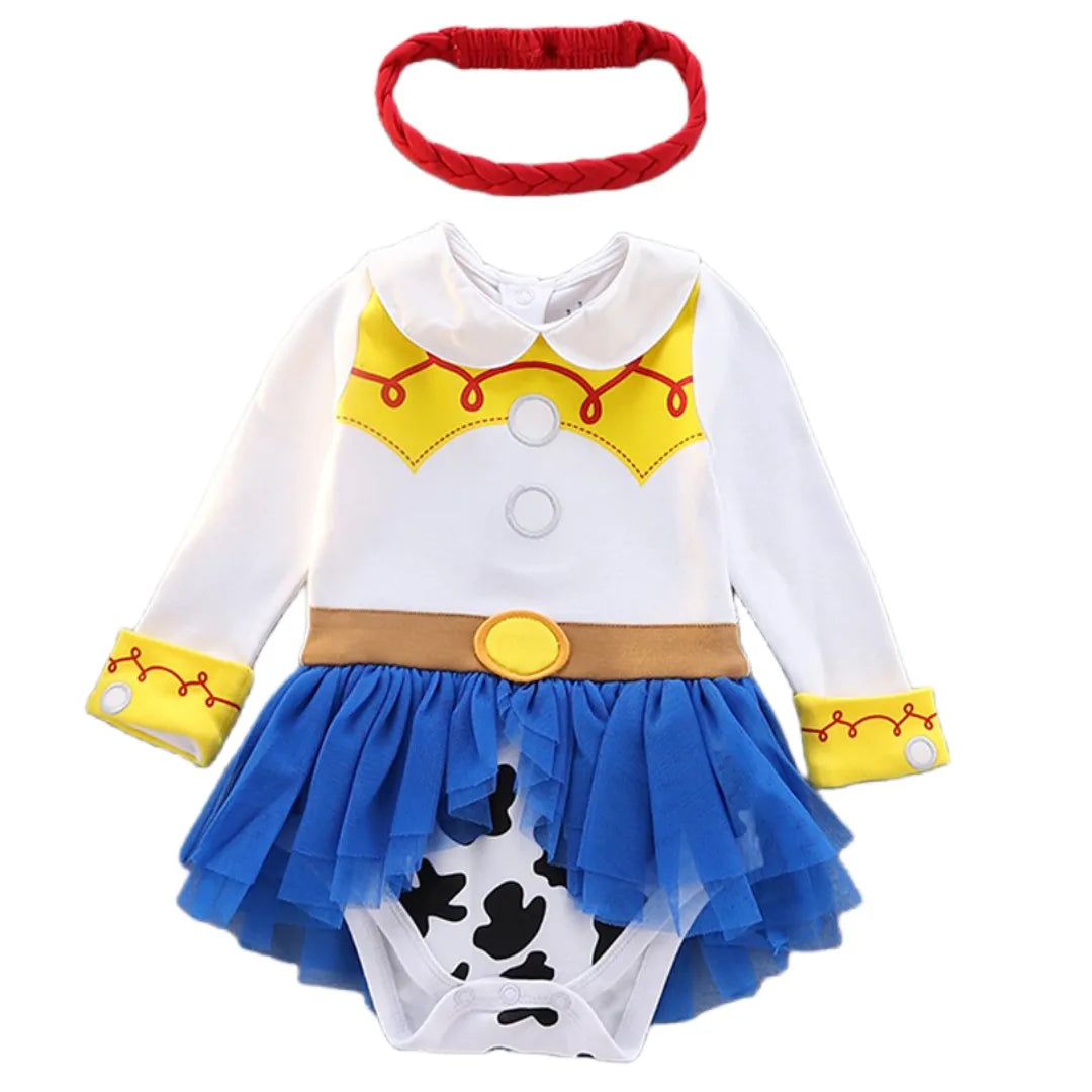 Baby Romper TUTU Dress With Headband Infant Baby Princess Girl Clothes Size 3-18M Cute Design Baby Dress Party Costumes