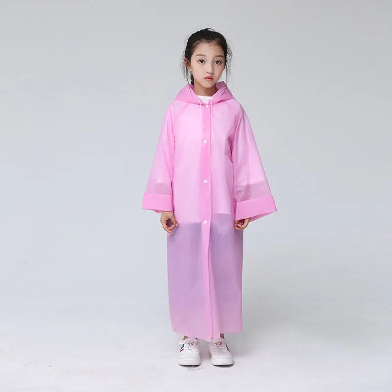 EVA Children's Raincoats - Thickened Waterproof EVA Rain Coat for Kids - Clear Transparent Tour Waterproof Rainwear Suit