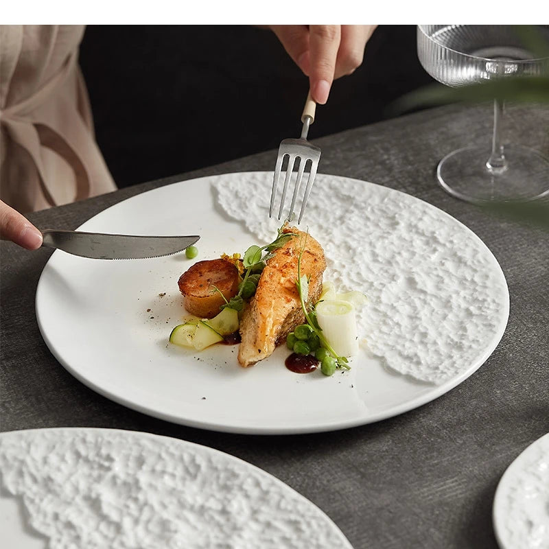 Steak Plate Ceramic Western Main Dish Hotel Restaurant Food Decoration Home Kitchen Dessert Cake Tableware