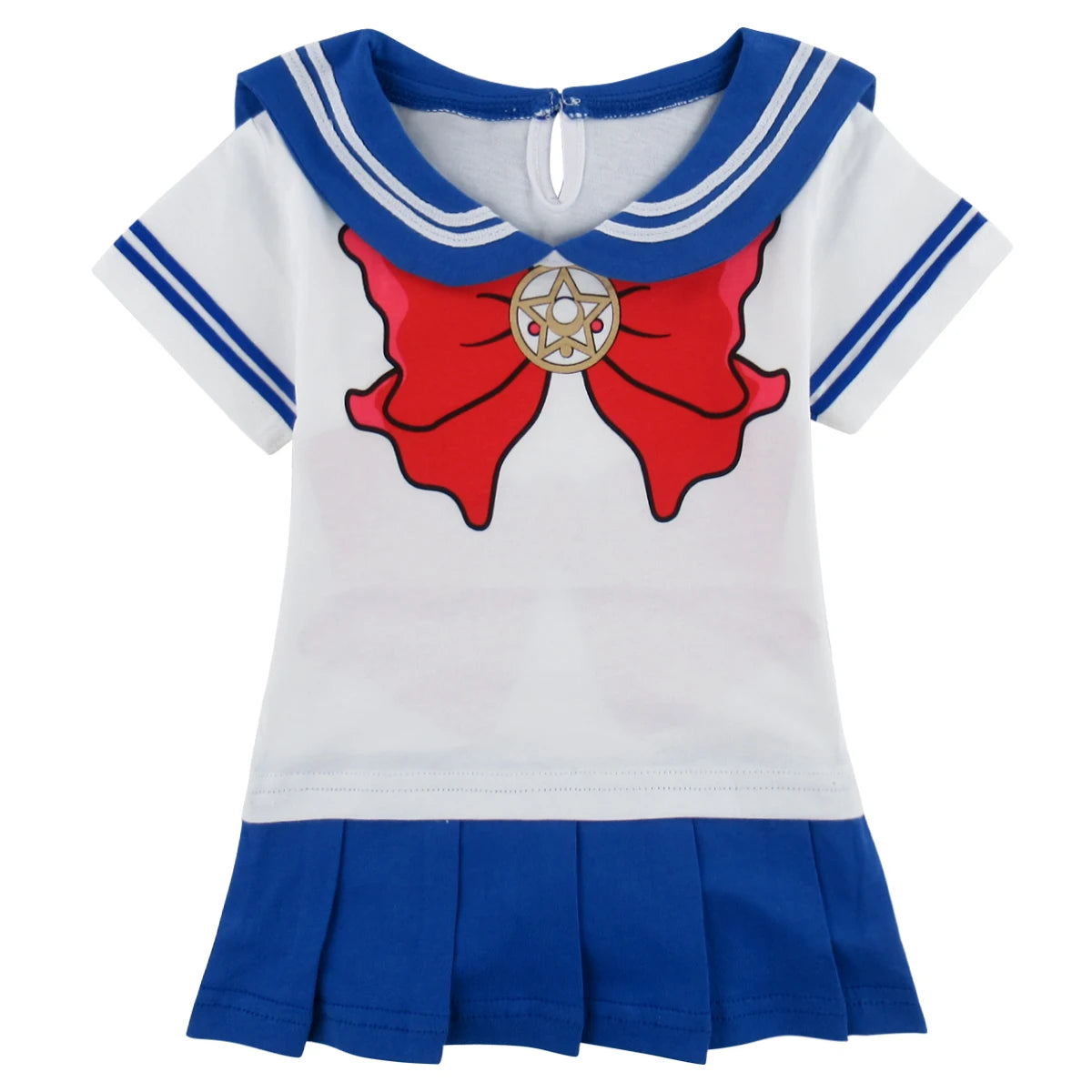 Baby Girls Sailor Moon Bodysuit Short Sleeve Dress Newborn Rompers Carnival Halloween Cosplay Outfit Fancy Party Costume
