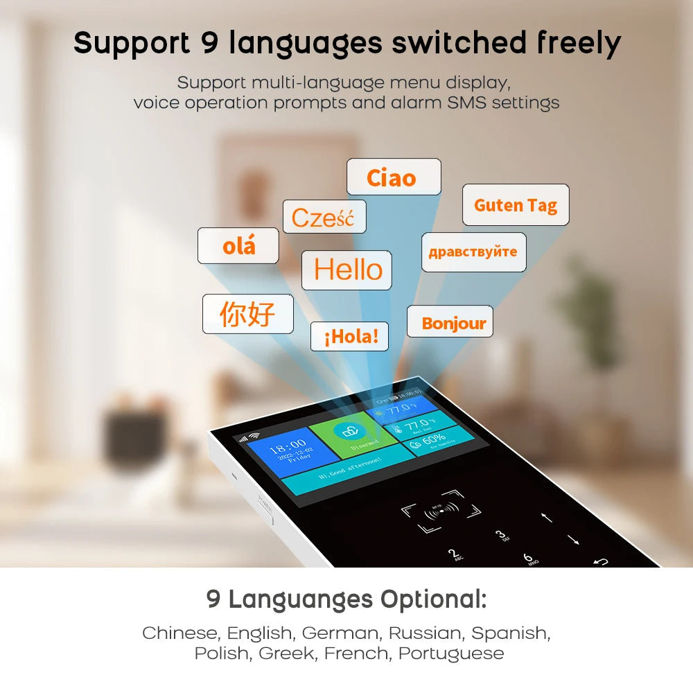 PGST GSM WIFI Smart Home Alarm System Tuya 4G Wireless Smart Life APP Control With Alexa 433MHz Safe Security Door Sensor Siren