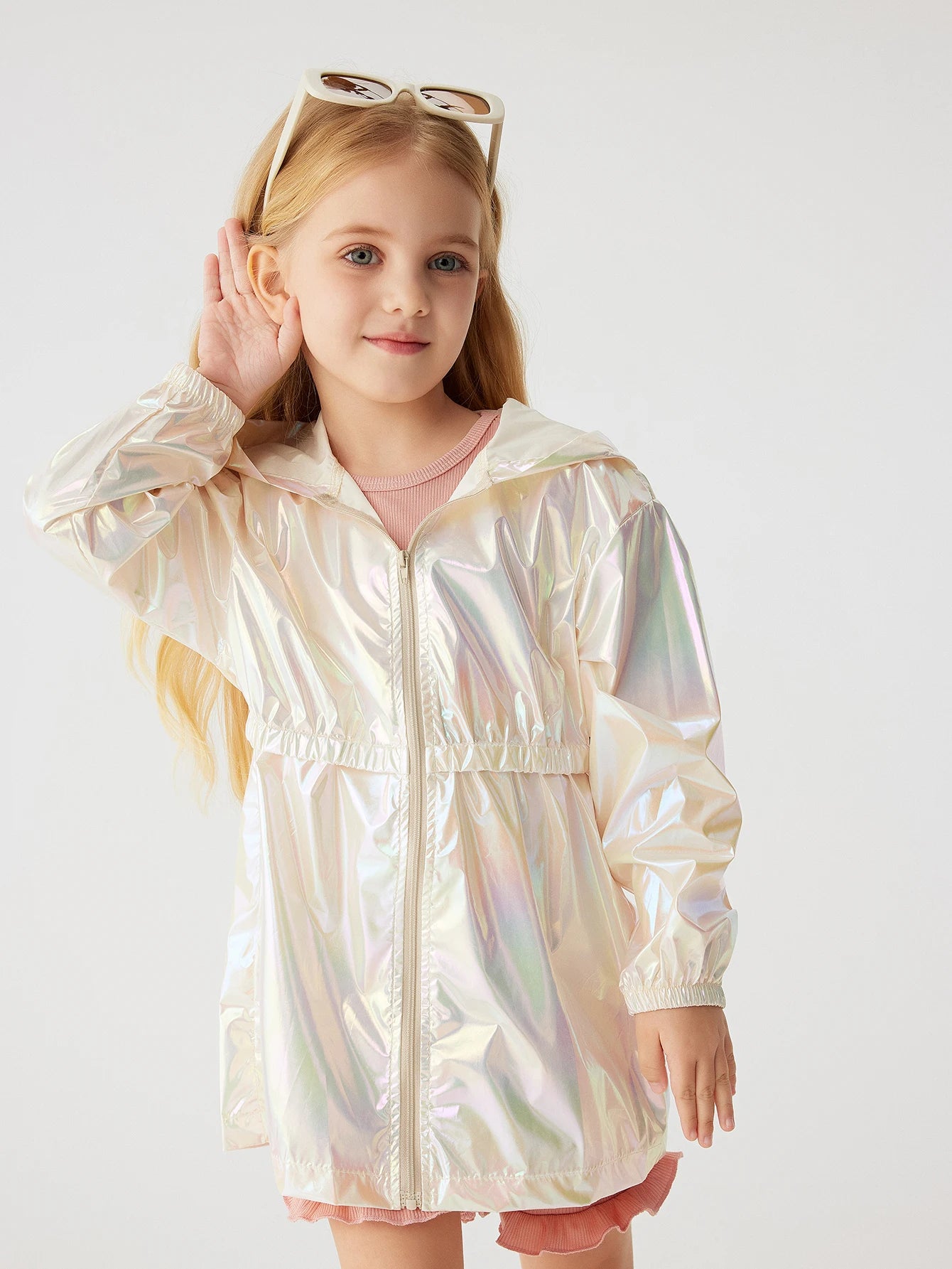2024 Spring and Autumn Popular Children's Wear Casual Cute Girl's Thin Breathable Hooded Jacket