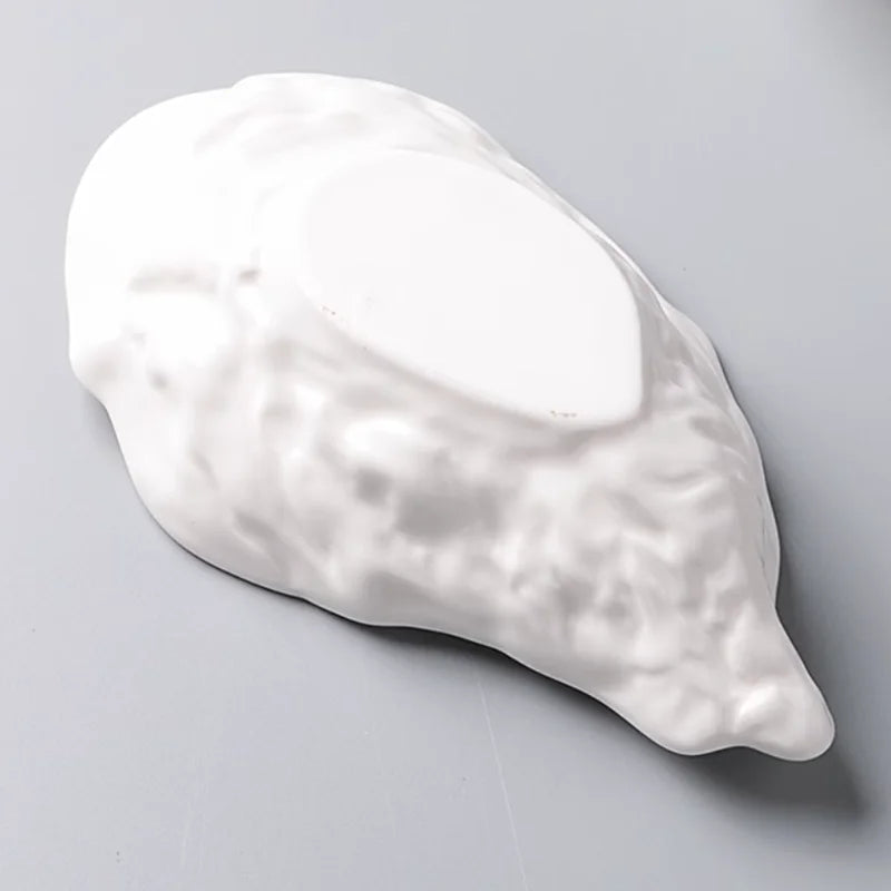 Solid Color Ceramic Oyster Plate, Tableware, Irregular Oyster Shell Salad Bowl, Restaurant Dish, Hotel Seafood Sashimi Plate