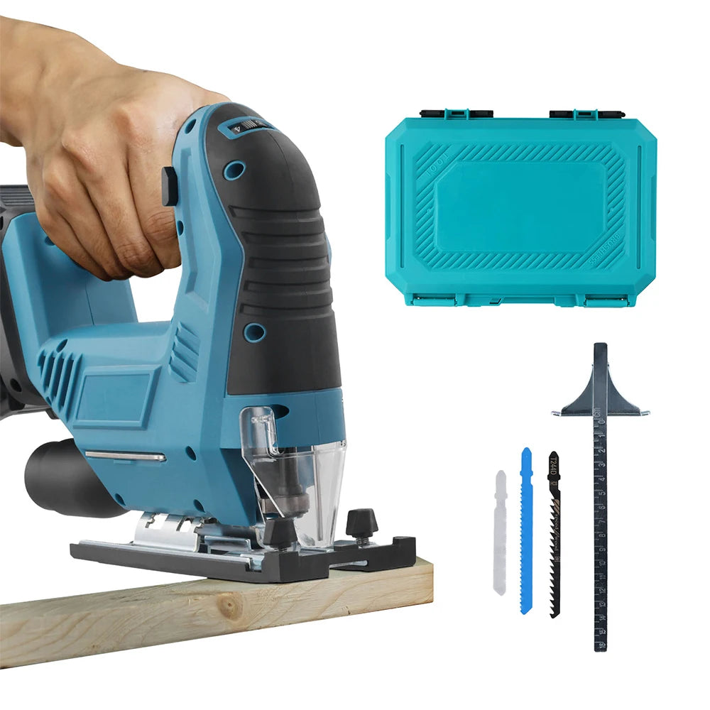 18V 300W Brushless Wood Cutting Machine Cordless Electric Jigsaw Bare Tool With 3 Gear Blades Cutting For Metal Plastic Cutting