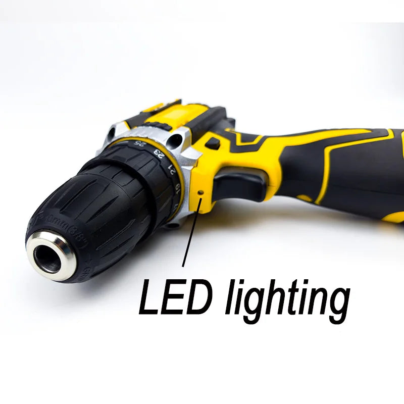 Lithium Electric Drill, Electric Screwdriver, Hand Electric Drill, Electric Tool Set, Multifunctional Accessory Box Packaging