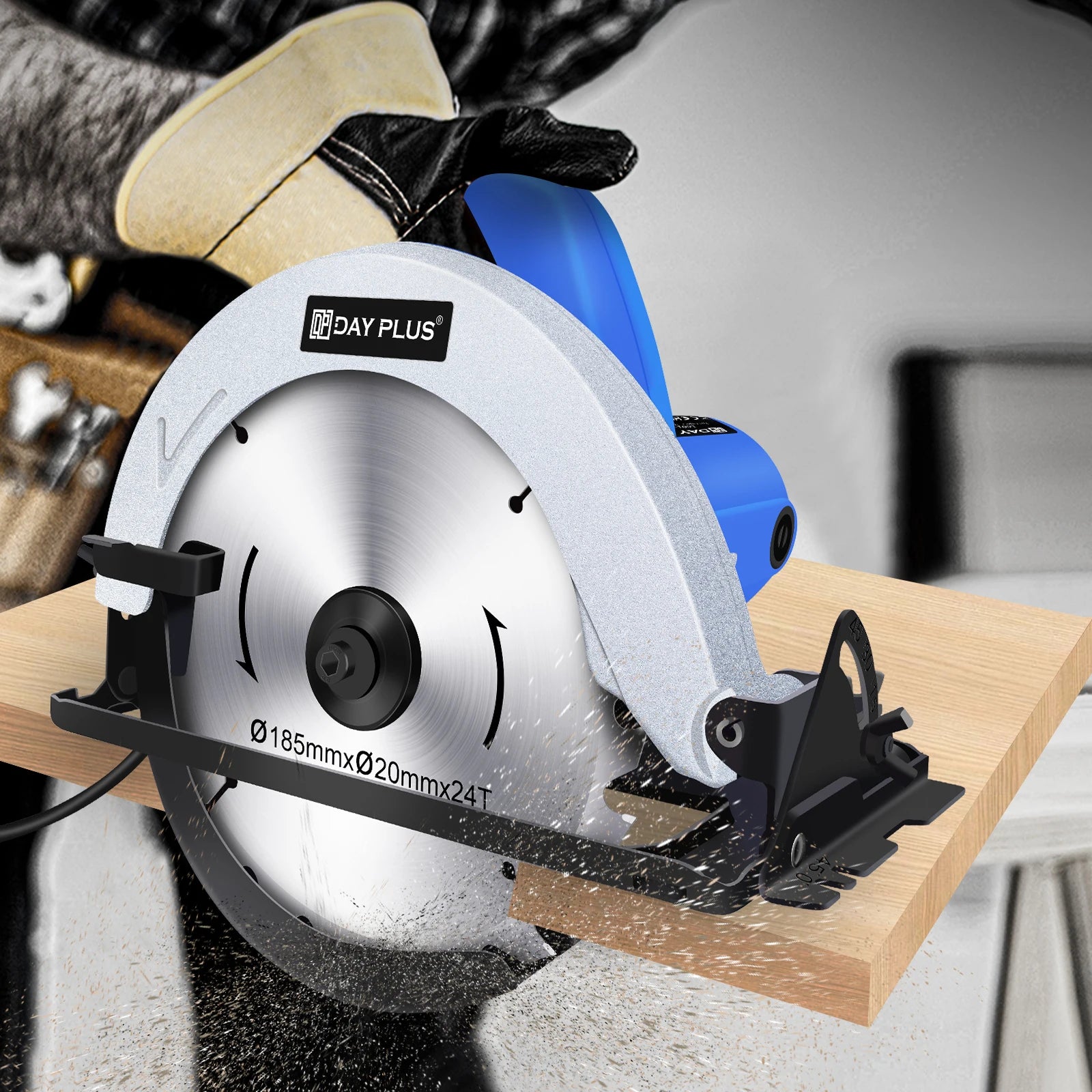PRO Electric Circular Saw,2000W 7-1/2 Inches(185mm)Adjustable Cutting Depth 5500RPM 0 to 45° Bevel Angle Circular Wood/Metal Saw