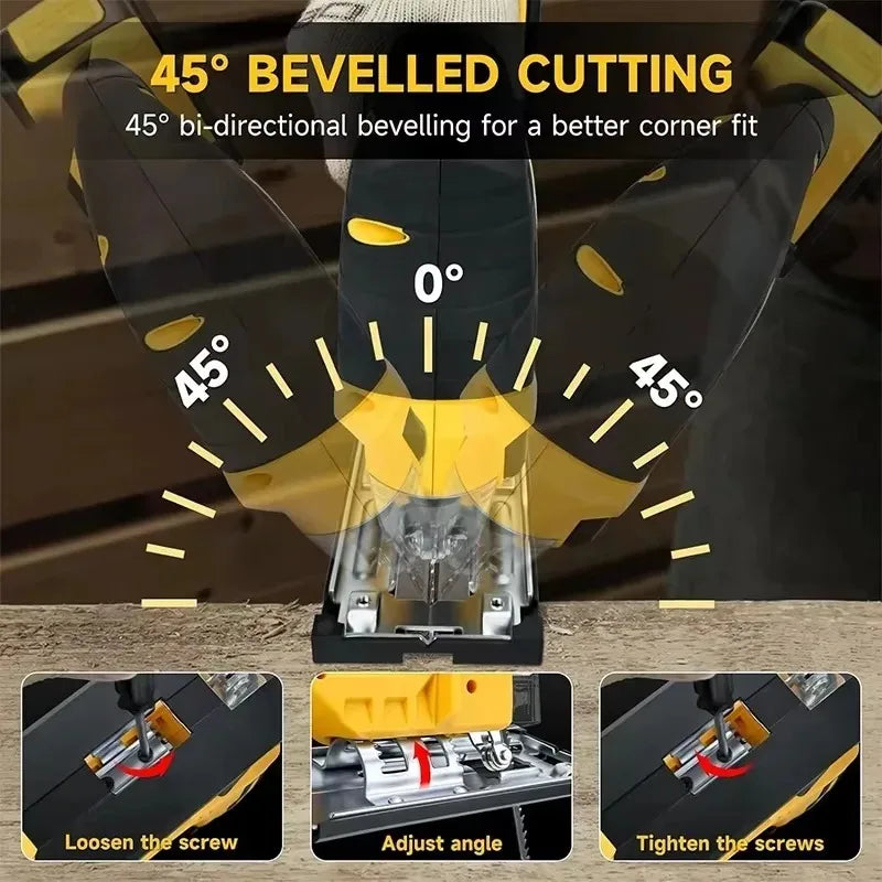 Electric Goddess 2700RPM Electric Jig Saw Cordless Jigsaw 3 Gears Multi-Function Adjustable Woodworking Tool For Dewalt 20V pin