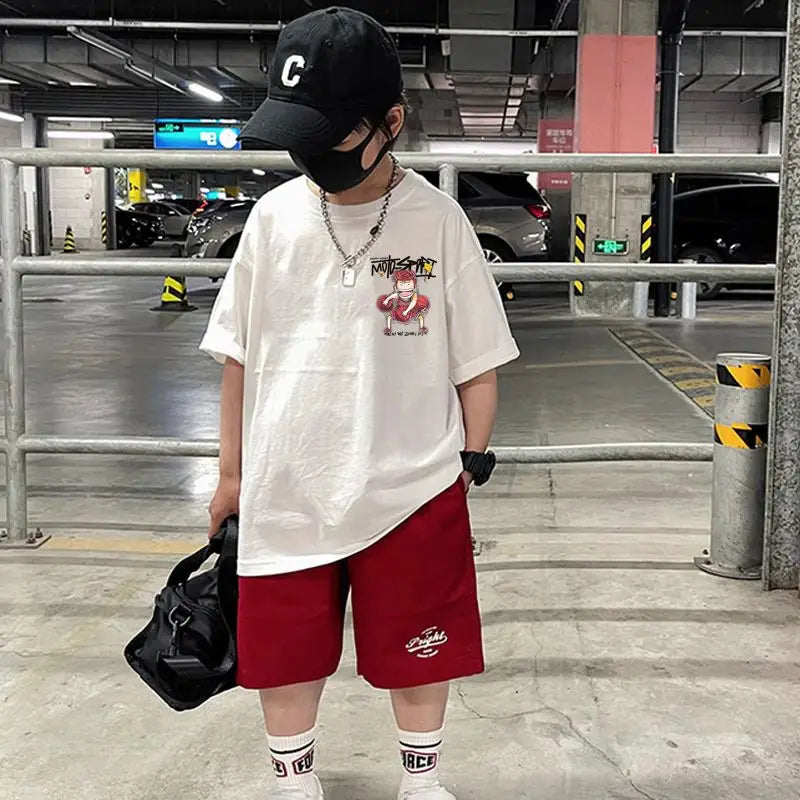 Shohoku Cotton Boys Clothes Sets Summer T-Shirt + Short Pants 2PCS Slam Dunk Sport Basketball Kids Clothing Children Outfits