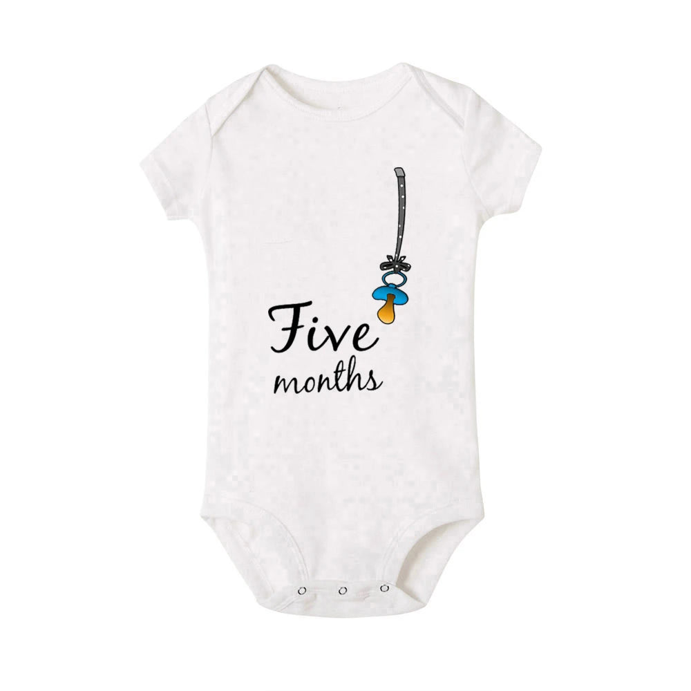 Baby Grow Monthly Milestone Baby Bodysuit 1-12 Month Newborn Romper Photography Prop Outfit Toddler Clothes Infant Shower Gift