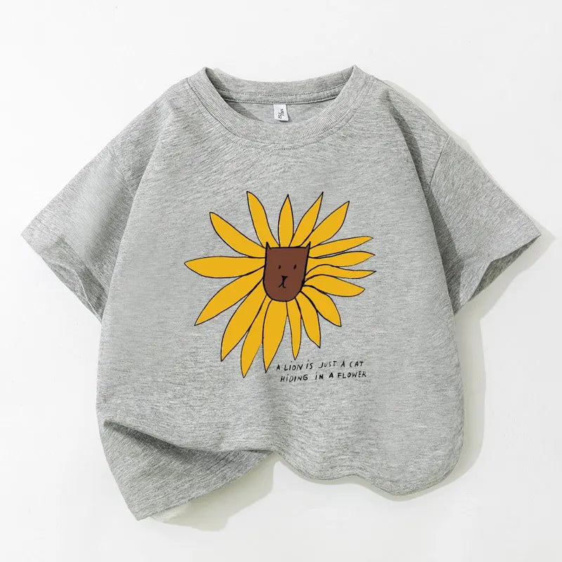 Girls T-shirts 2025 Summer Short-sleeve Tops for Kids Candy Color Boys Tees Children School Shirts Cotton Teenager Outfits 1-12T
