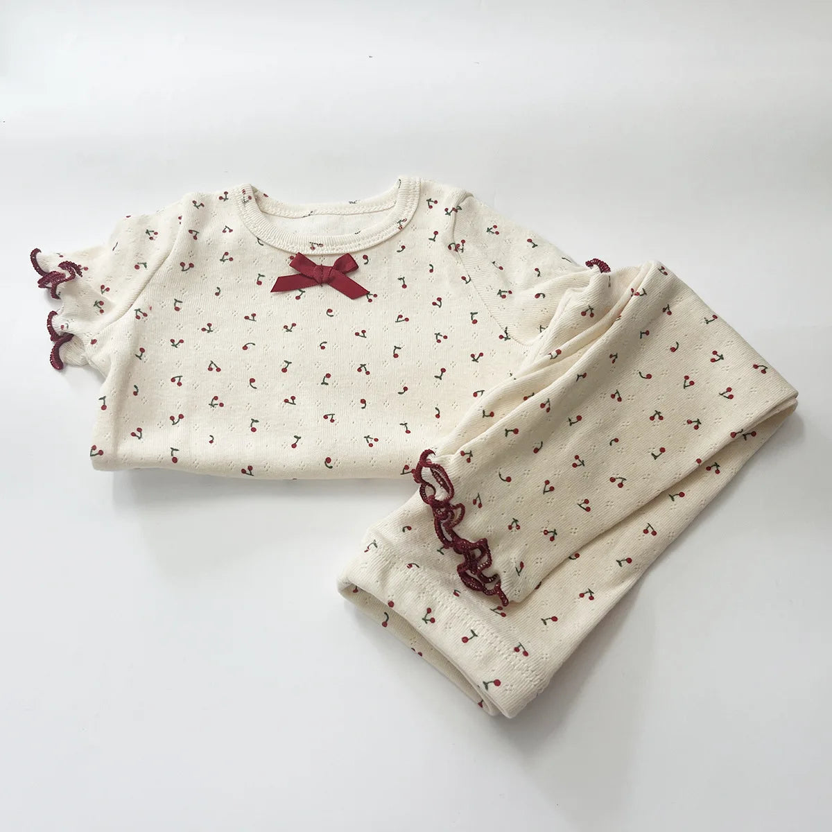 1-6T Toddler Kid Baby Girl Clothes Set Summer 100% Cotton Long Sleeve T Shirt Top Pant Suit Homewear Stretch 2pcs Pajamas Set