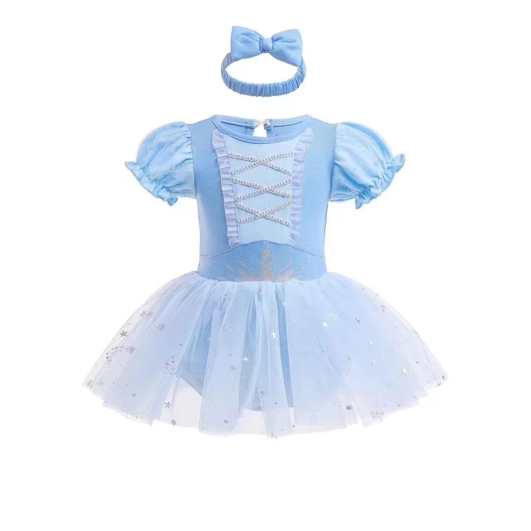 Baby Romper TUTU Dress With Headband Infant Baby Princess Girl Clothes Size 3-18M Cute Design Baby Dress Party Costumes