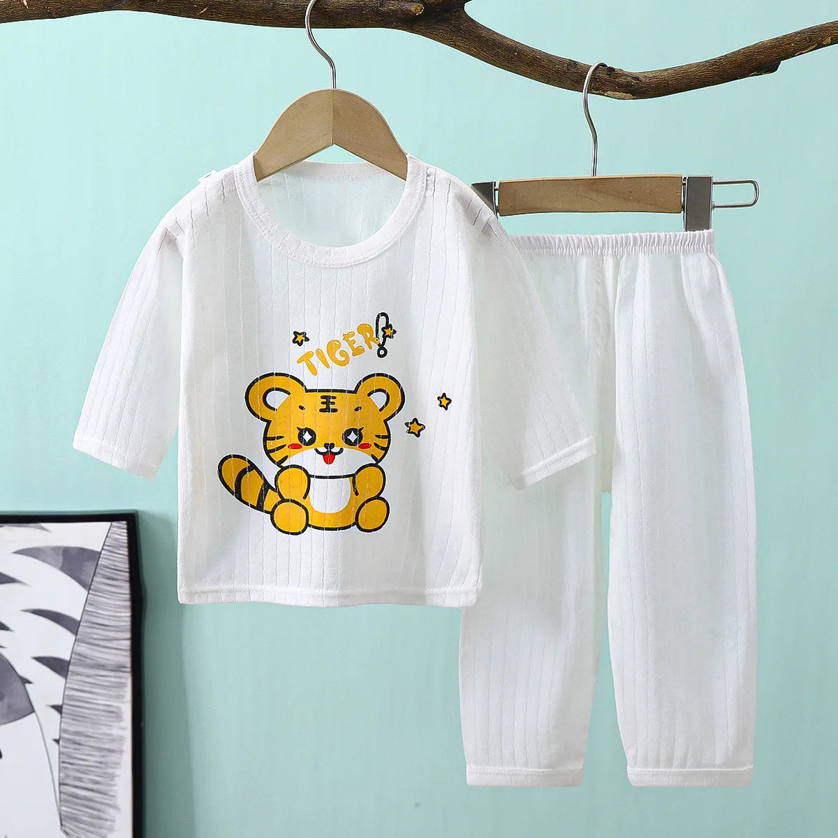 2PCS/Set Summer Children Clothes Girls Boys Cartoon Cute Casual Short Sleeve Cotton Baby Tops+Pants