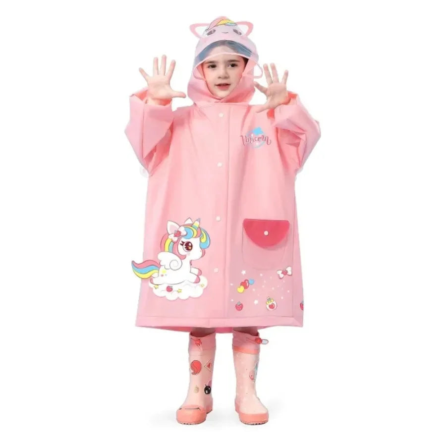 1PC Children's Raincoat - for Girls &amp; Boys, Suitable for Kindergarten, Preschool &amp; Elementary School, with Backpack Space