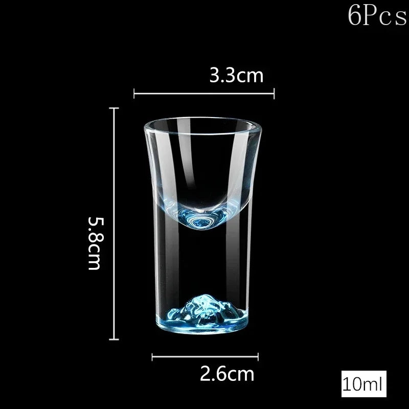 6Pcs Crystal Vodka Shot Glass 0.5oz Mini Size Gold Leaf Wine Glasses Spirits Japanese Sake Korean Soju Brandy Shot Cup