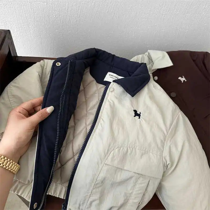 Boys Thicken Thin Jacket Winter Warm Coat Children Cartoon Cotton Clothes Autumn New Girls' Baseball Jacket Kids Outwears