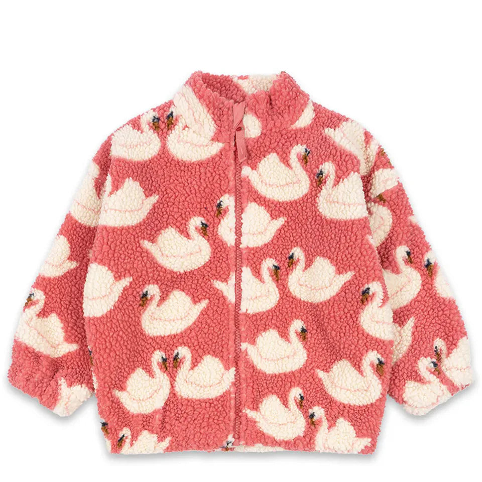 Konges Slojd Winter Baby Girls Boys Lambswool Cherry Jackets Kids Clothes Boys Sequin Cartoon Outerwear Children's Coats 1-9Yrs
