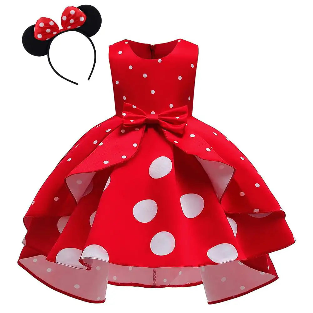 Girl Dresses Baby Girl Clothes Tutu Princess Dress+Minnie Mouse Ear Headband Cosplay Halloween Birthday Party Fancy Costume