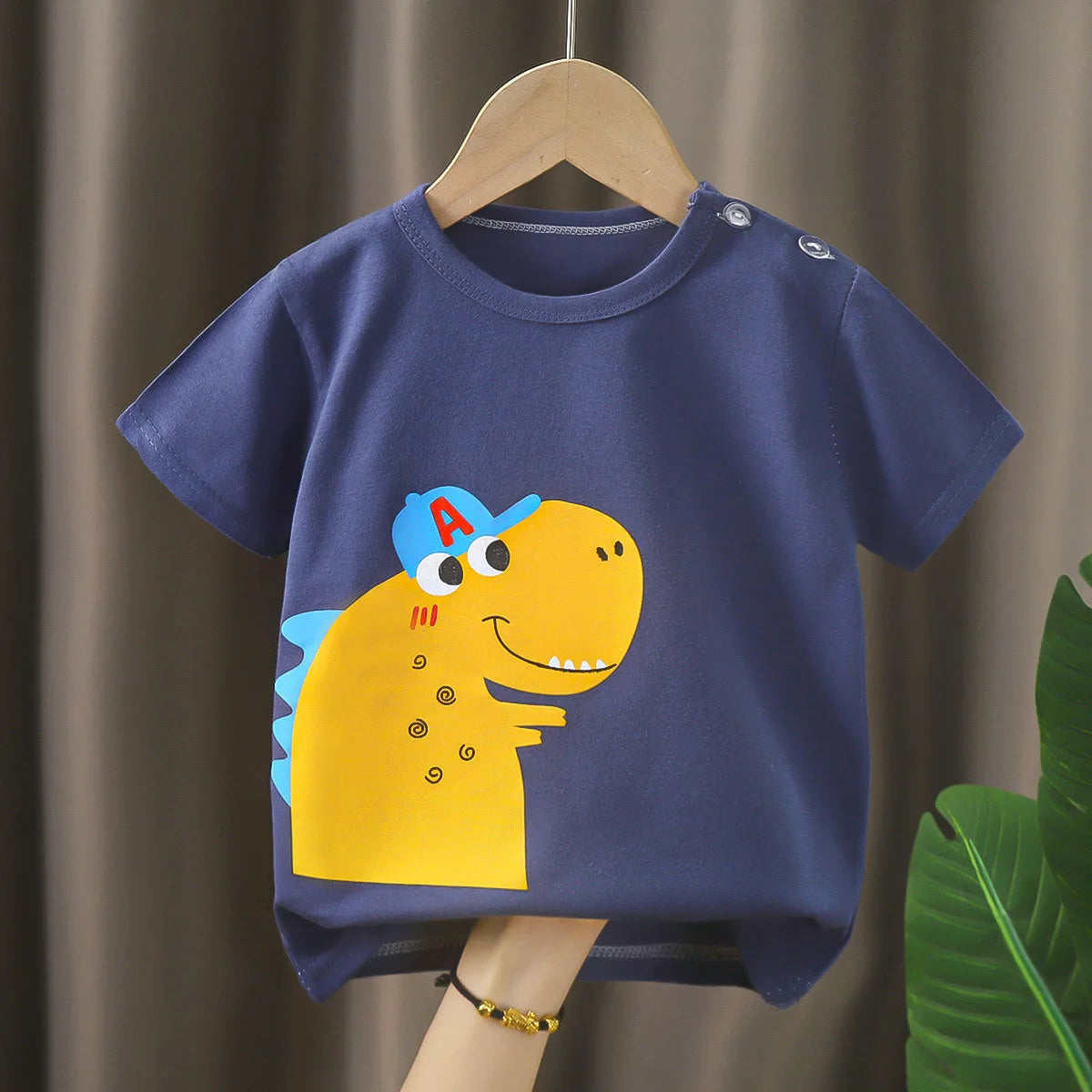 1pcs Summer Pure Cotton Boy Cartoon Tee Fashion Tops Children Short Sleeve T-shirts Child Loose Casual Solid Tshirt Baby Clothes