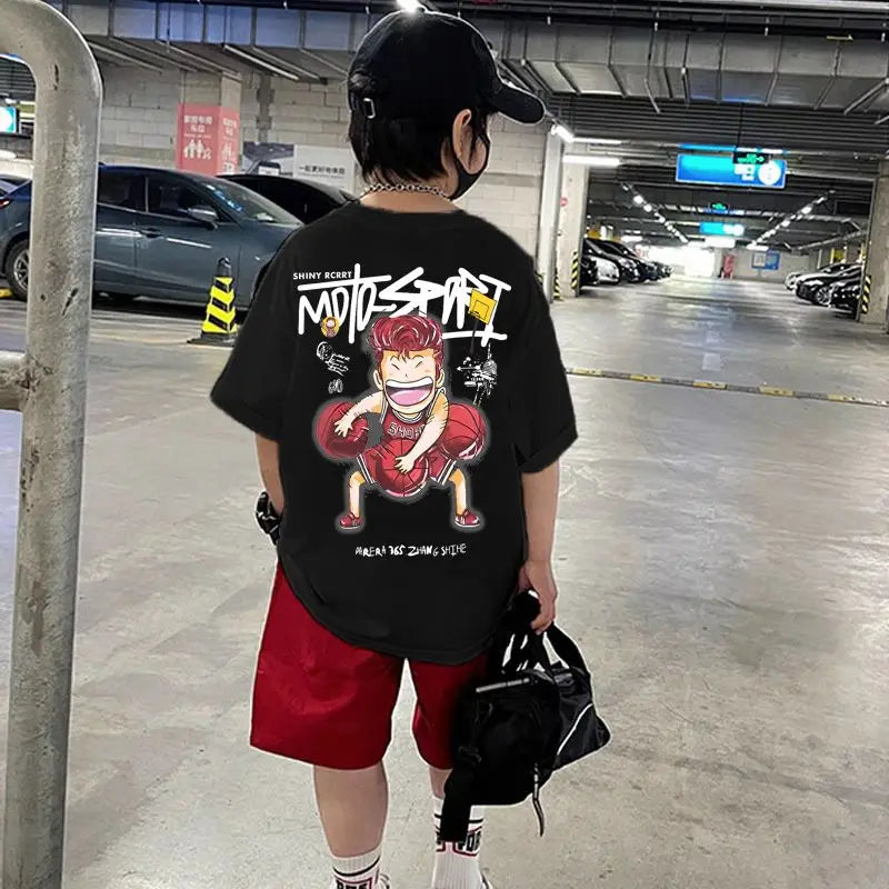 Shohoku Cotton Boys Clothes Sets Summer T-Shirt + Short Pants 2PCS Slam Dunk Sport Basketball Kids Clothing Children Outfits