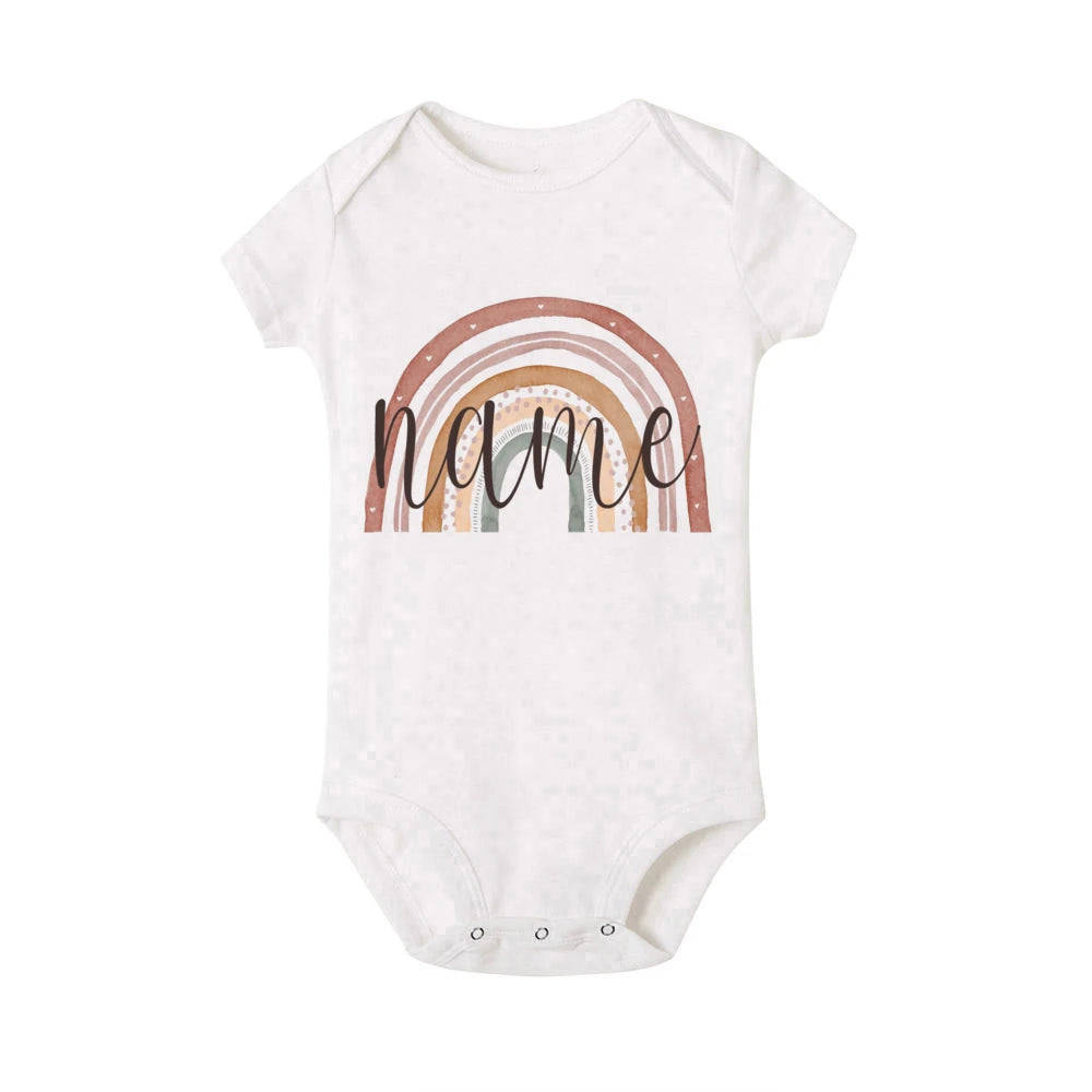 Personalized Baby Bodysuit Rainbow with Name Infant Jumpsuit Boys Girls Outfits Romper Custom Toddler Clothes Baby Shower Gift