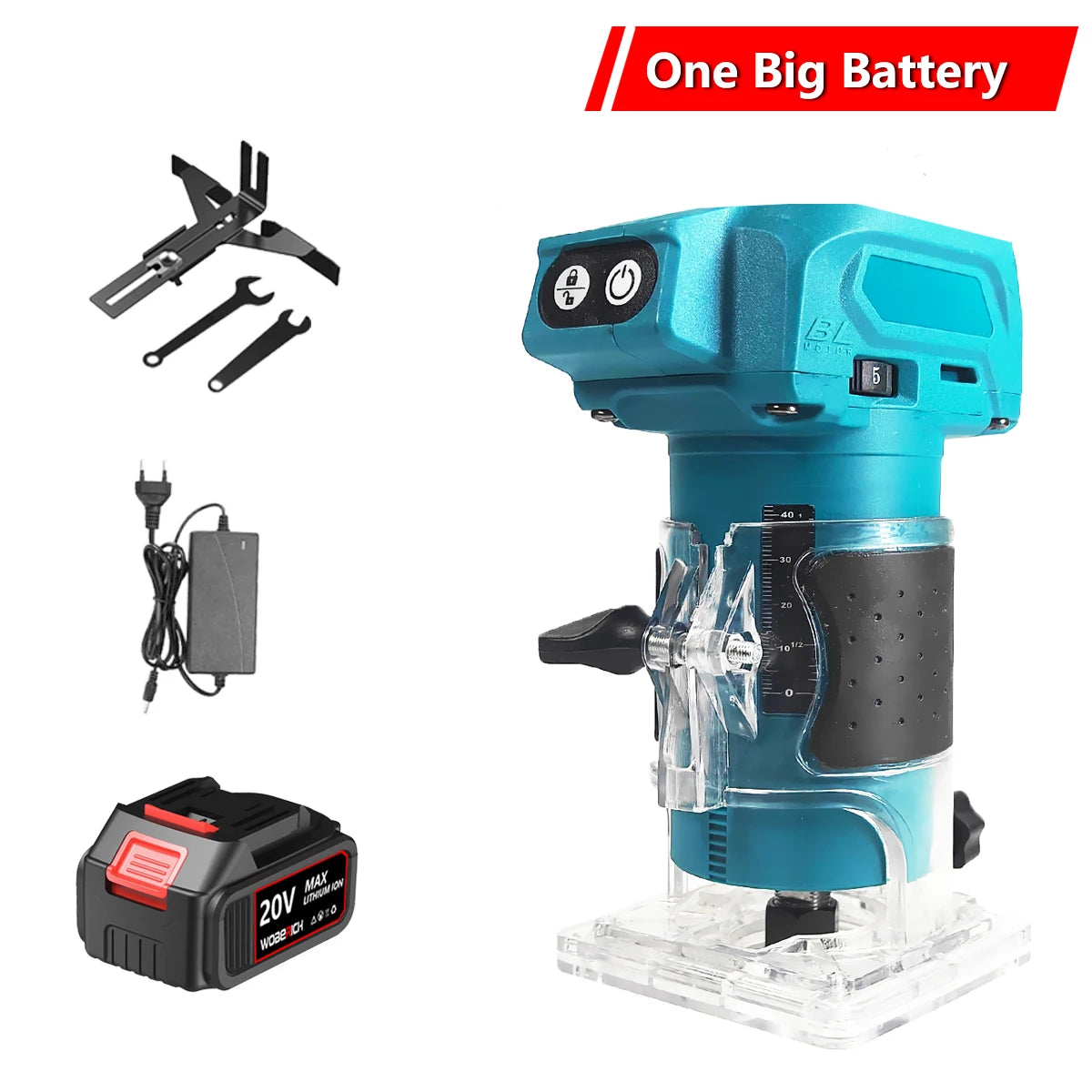 Brushless Cordless Milling Engraving Slotting Machine Speed ​​Adjustment Woodworking Trimming Machine Wood Router Tool for Makita