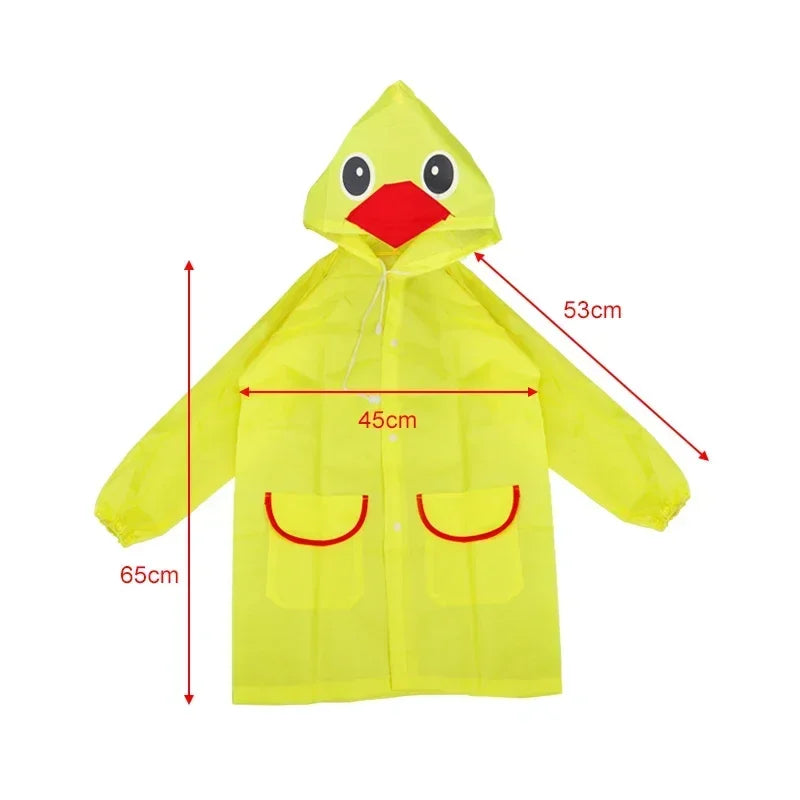 Cartoon Animal Rain Poncho for Kids Outdoor Waterproof Boys Girls Raincoat Rainwear Baby Mackintosh Children Rain Coat