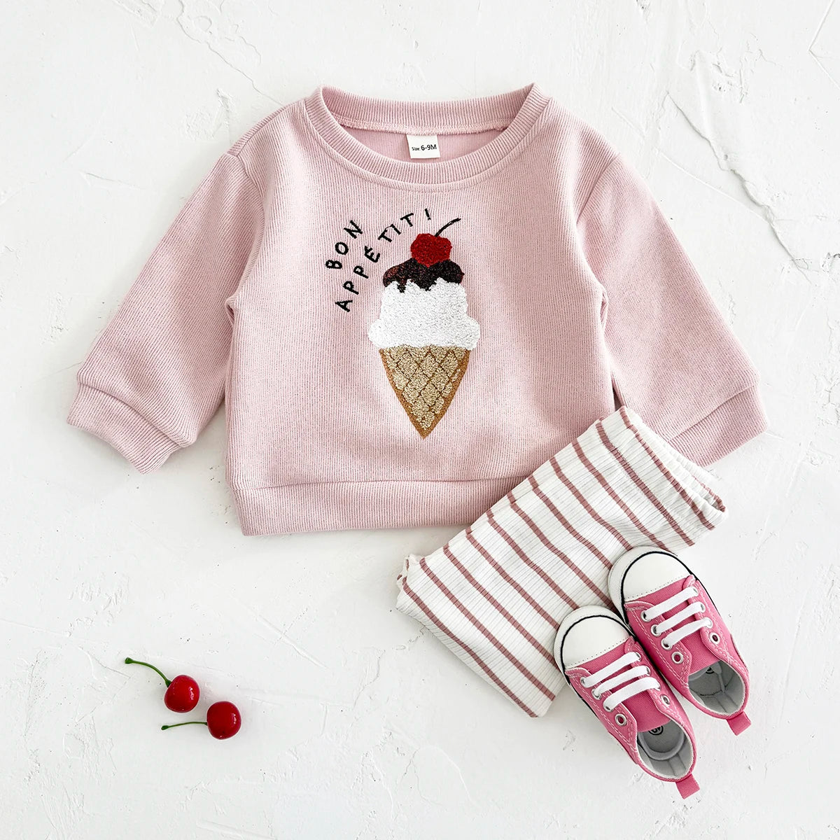 2025 Toddler Girl Clothes Infant Outfit Sets Autumn Long Sleeve 2Pcs Pink Baby Kids Children Clothes Spring Top Pants Sweatshirt