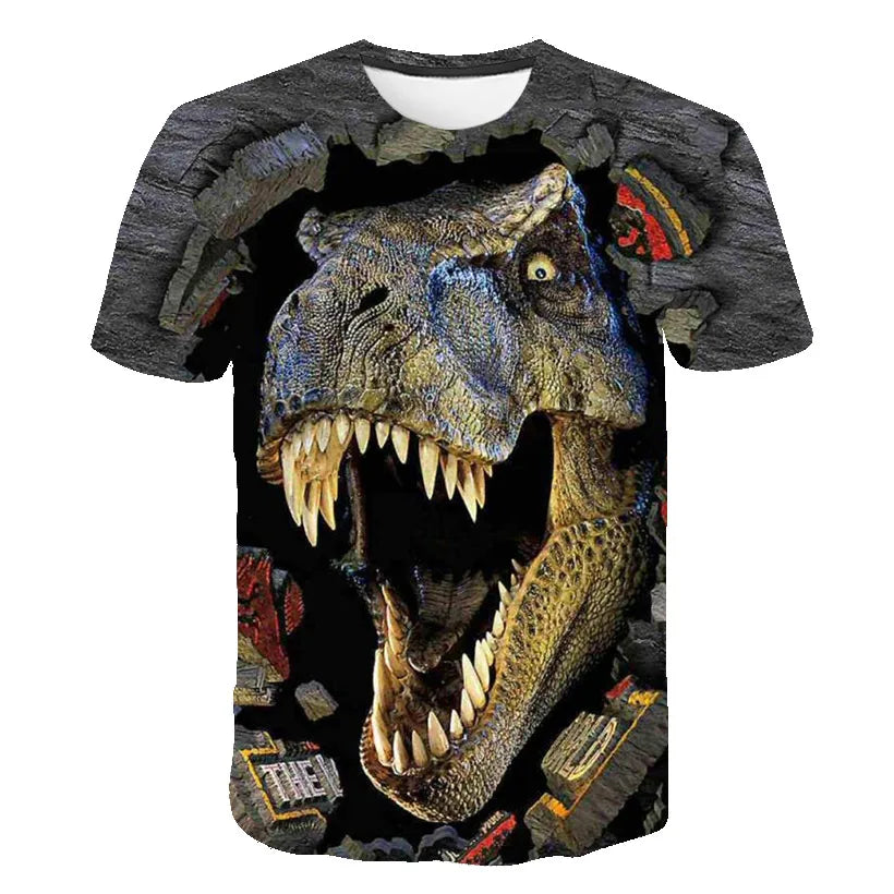 Miniso 2024 Jurassic World Dinosaur T-Shirt Boys Girls Clothes Top Tees Baby Boys T Shirt Children Clothing Men And Women Shirt