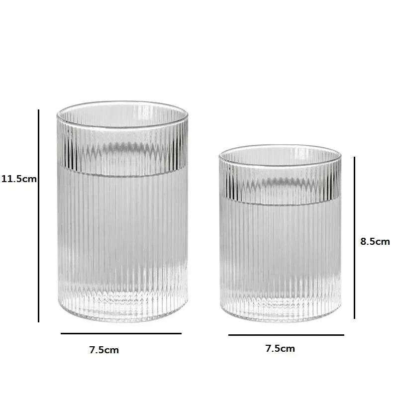 1/2/4/6pcs Vertical Pattern Cup Creative Japanese Glass Wine Juice Drink Coffee Handmade Clear Drinkware Shot Glasses Whiskey