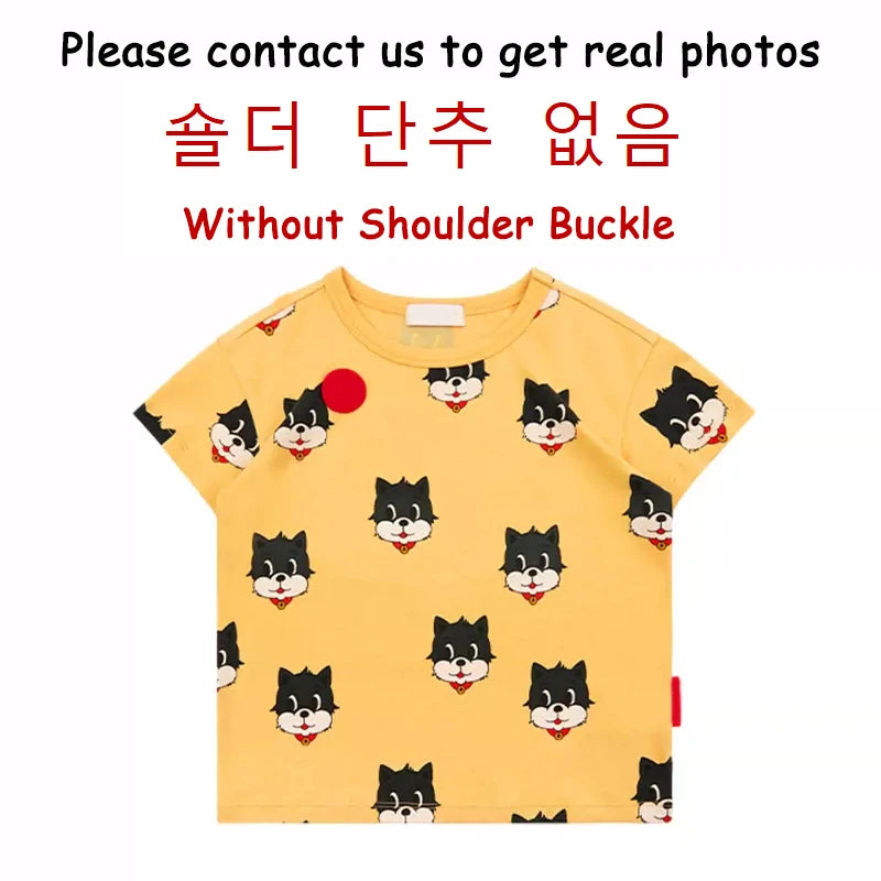 Summer Korean Children Clothes Set Bebe Girls Strawberry Print Vest Tee Boys Cartoon T-shirts Shorts Kid Sweatshirts Tee Pants