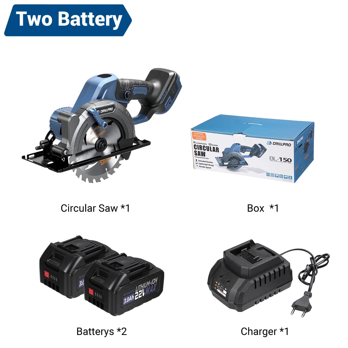 Handheld Brushless Circular Saw 150mm Multifunctional Cutting Tool Cordless Electric Saw Battery Digital Display for Makita 21V