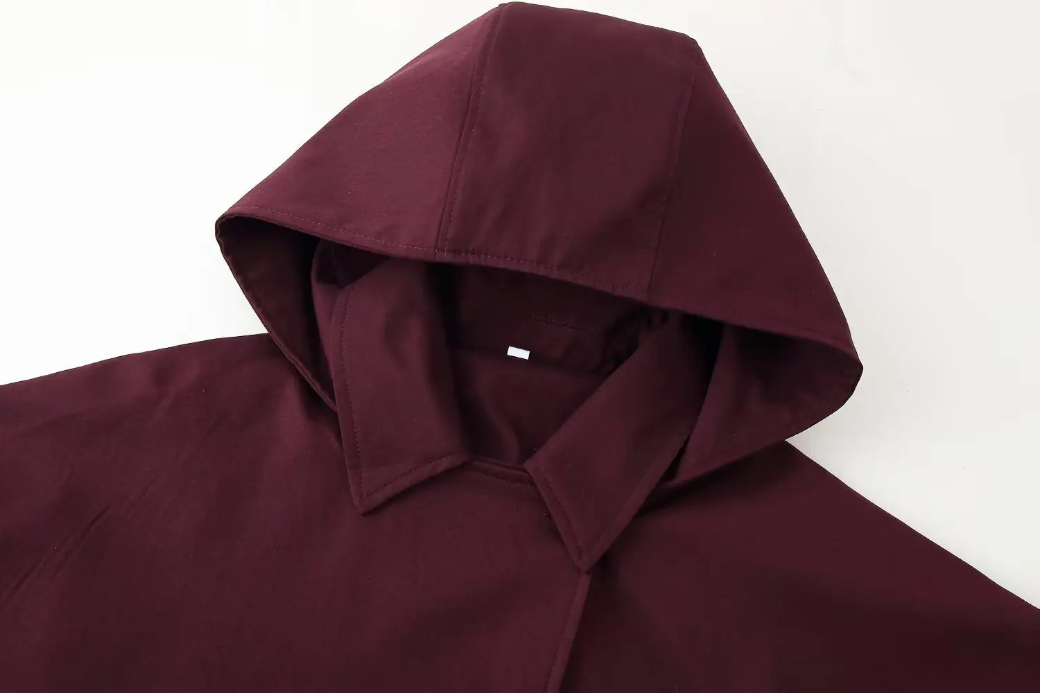 Spring 2025 new women's versatile lapel single-breasted long sleeve pocket hooded windbreaker jacket