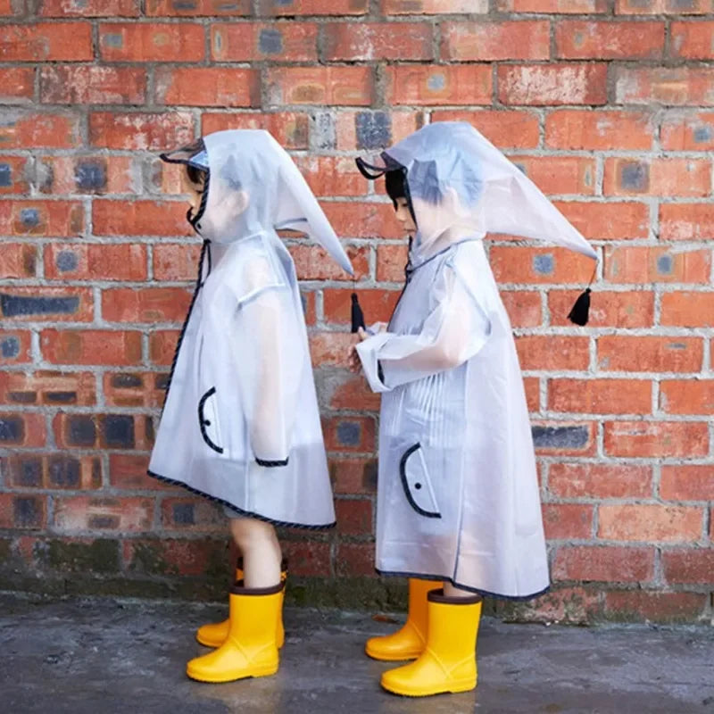 16 Thread Thick Reusable EVA Children's Raincoat Outdoor Waterproof Rain Poncho Impermeable Rain Coat Boy Girl Student Rainsuit