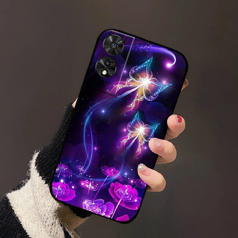 For TCL 50 5G Case, 505, 50 SE Fashion Cartoon Flowers Soft TPU Silicone Phone Cover for TCL 50 XE Nxtpaper Shockproof Coque Fundas