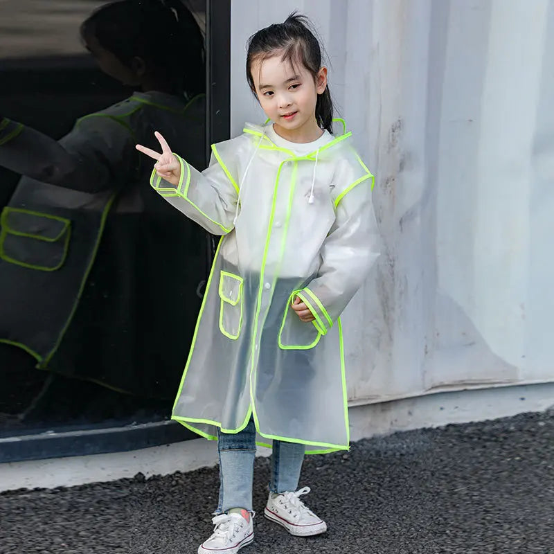 Raincoat Kids 1-10 Years Boys Girls Rain Jackets Cartoon Rain Coat Outfits Transparent Rainwear Baby Waterproof Child Clothes