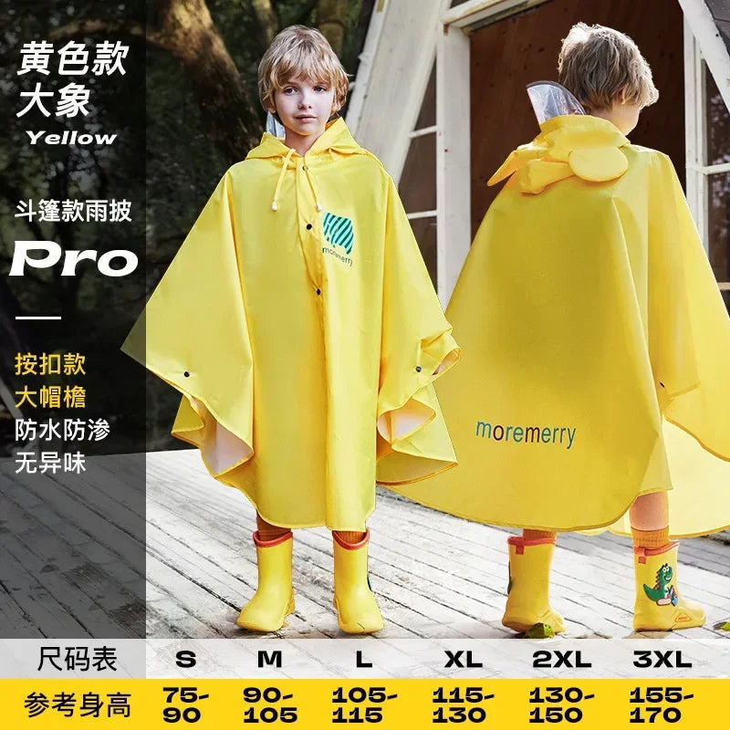 Cute Polyester Baby Raincoat, Outdoor Waterproof Rain Coat, Children's Impermeable Poncho, Boys' Girls' Rain Jacket, Yellow
