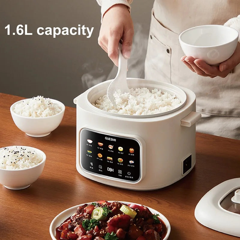 220V Smart Electric Cooking Pot Reservation Rice Cooker Non-stick Electric Frying Pan Dormitory Multi-function Pot Hot Pot 1.6L