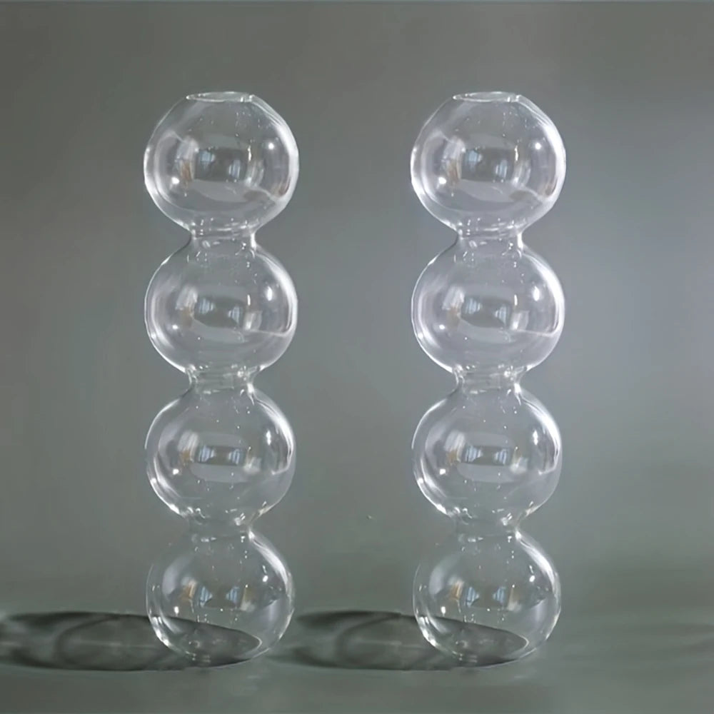 Clear Glass Bubble Hydroponic Vase Cute Style Unique Floral Vase Creative Globose Vase For Wedding Table Centerpieces Home Decor