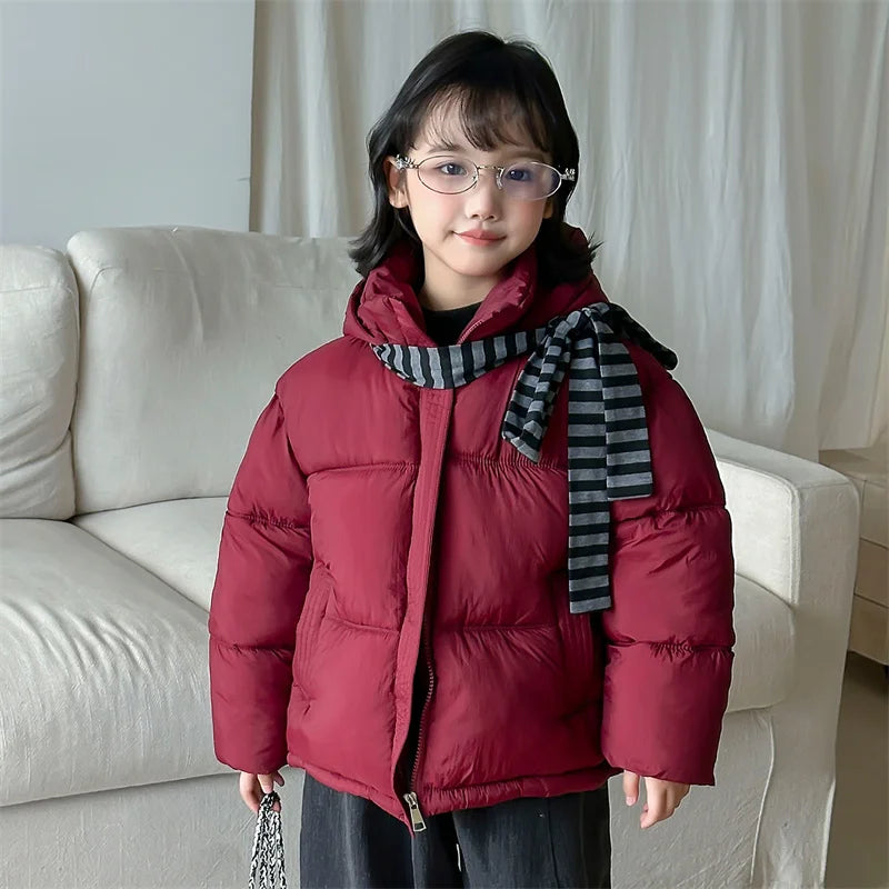 Boys Hooded Down Coats New Teenager Fashion Parkas New Kids Girls Winter Warm Jackets Children Thicken Windproof Outerwear