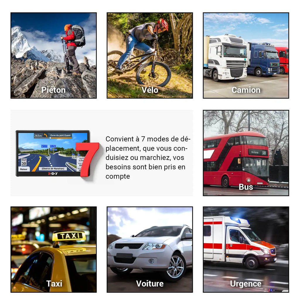 2025 7 pouces Portable Truck Navigator CAR Navigation GPS 16 Go 256 Mo gratuit CARTE Europe