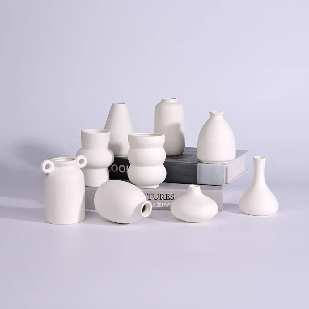 Nordic Style Ceramic Vase Ceramic Vase Desktop Ornaments Dried Flower Decor Hydroponic Plant Vase Bouquets Vases