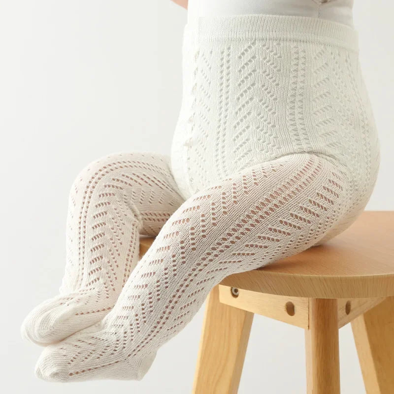 Spanish Style Baby Tights Hollowed Out Stocking for Kids Summer Mesh Girls Pantyhosemosquito Proof Air Conditioning Panty