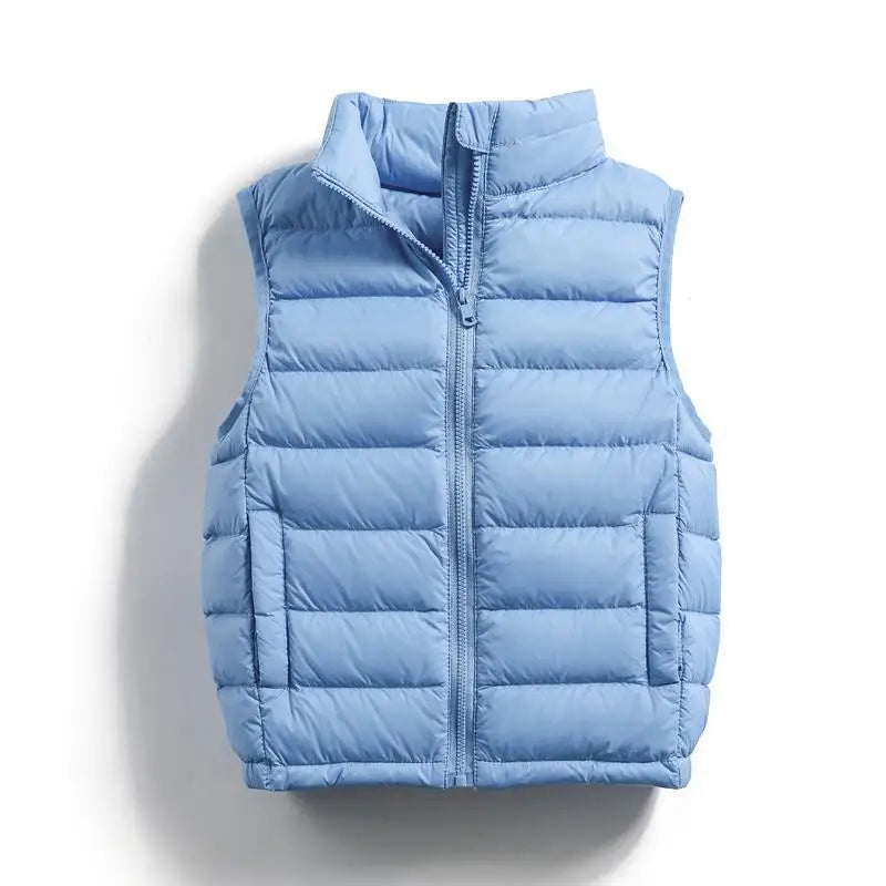 2-14 Years Children Ultra Light 90% White Duck Down Vests 2023 Fall Winter Baby Girls Thin Warm Waistcoats for Boys Kids 
