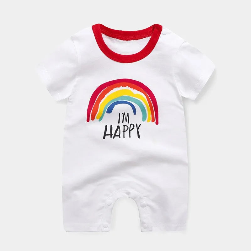 Summer 3-24 Months Baby Boys Girls Romper Infant Jumpsuit Cartoon Short-sleeved Climbing Pajamas Cotton Toddler Clothes