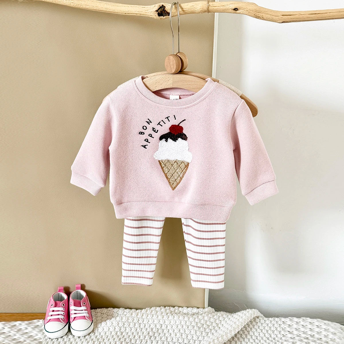 2025 Toddler Girl Clothes Infant Outfit Sets Autumn Long Sleeve 2Pcs Pink Baby Kids Children Clothes Spring Top Pants Sweatshirt