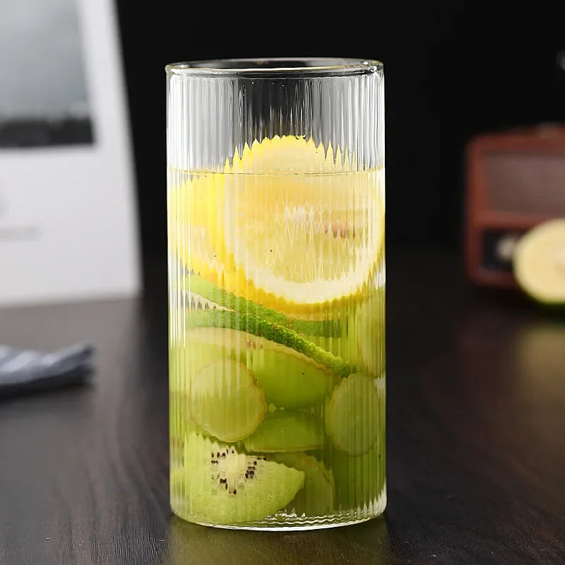 1/2/4/6pcs Vertical Pattern Cup Creative Japanese Glass Wine Juice Drink Coffee Handmade Clear Drinkware Shot Glasses Whiskey